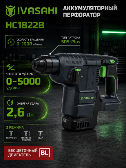 Набор электроинструмента 18V IVASAKI PRO 6в1 (2 акб 8ач) (1зу 3ач)