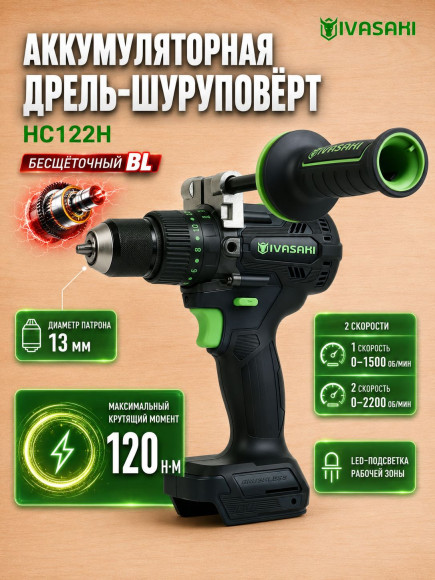 10в1 Набор аккумуляторных инструментов IVASAKI Pro (без АКБ)